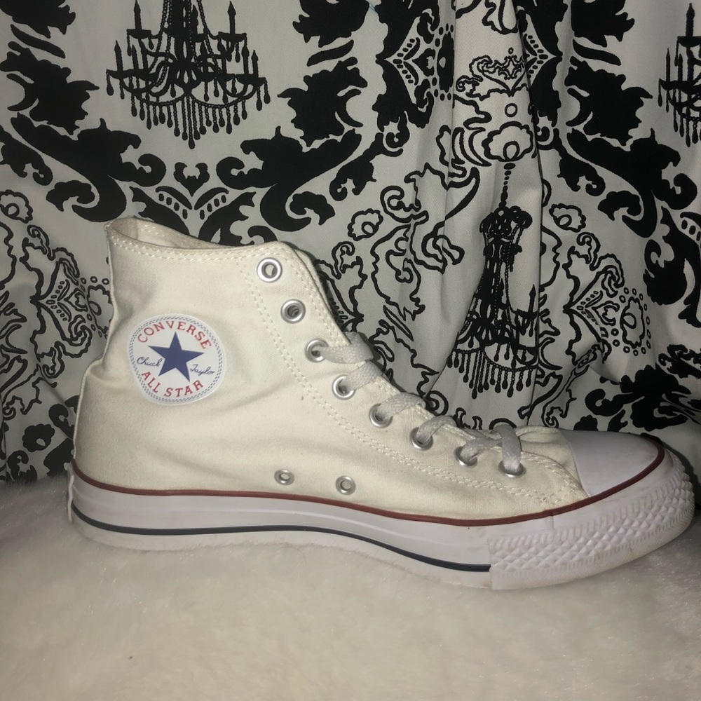White high top converse unisex